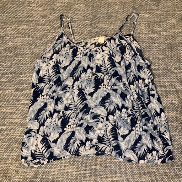 H&M Tops - H&M Navy Blue Camisole With Tropical Print